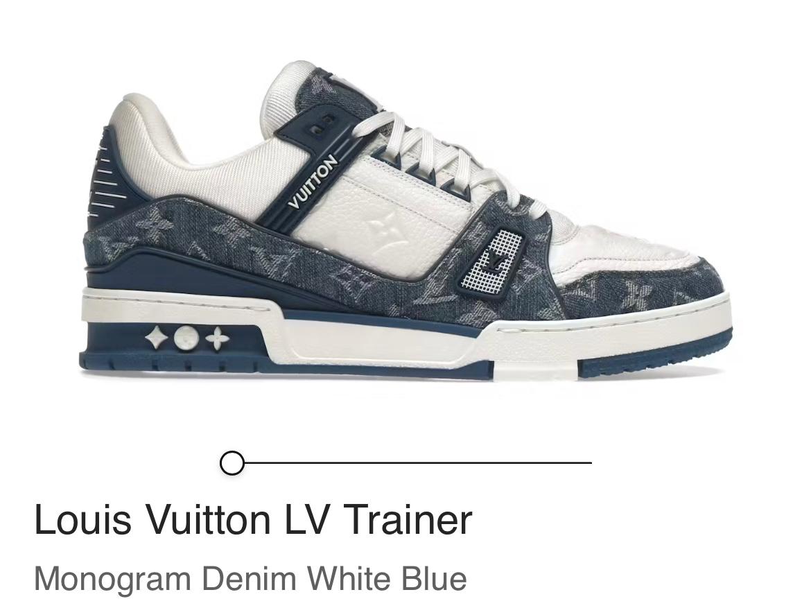 Monogram Denim White Blue Trainer