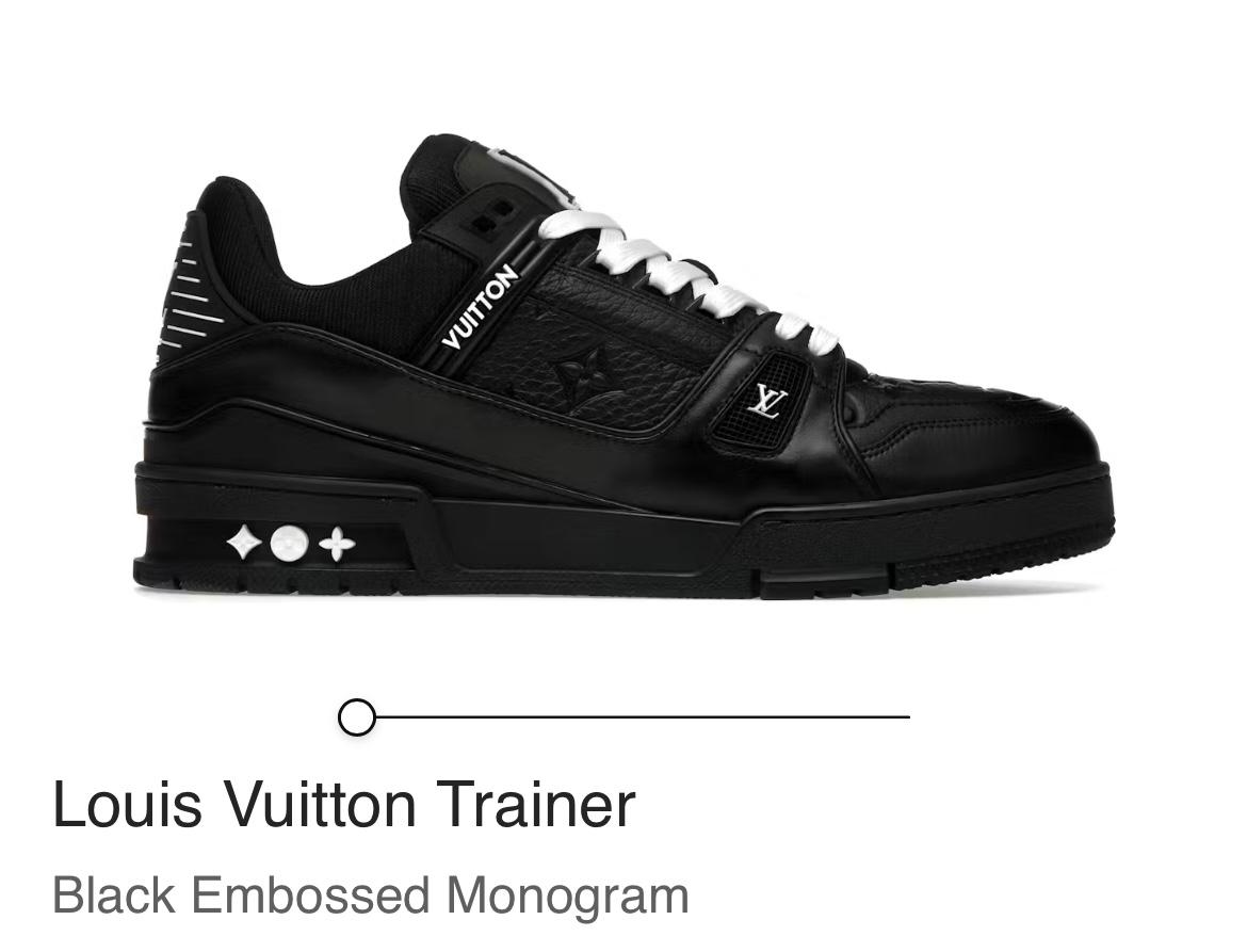 Black Embossed Monogram Trainer