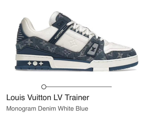 Monogram Denim White Blue Trainer