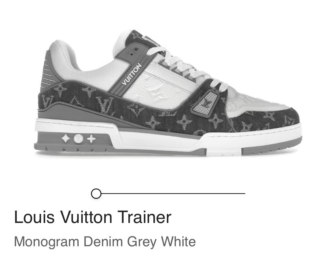 Monogram Denim Grey White Trainer