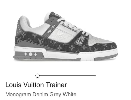 Monogram Denim Grey White Trainer